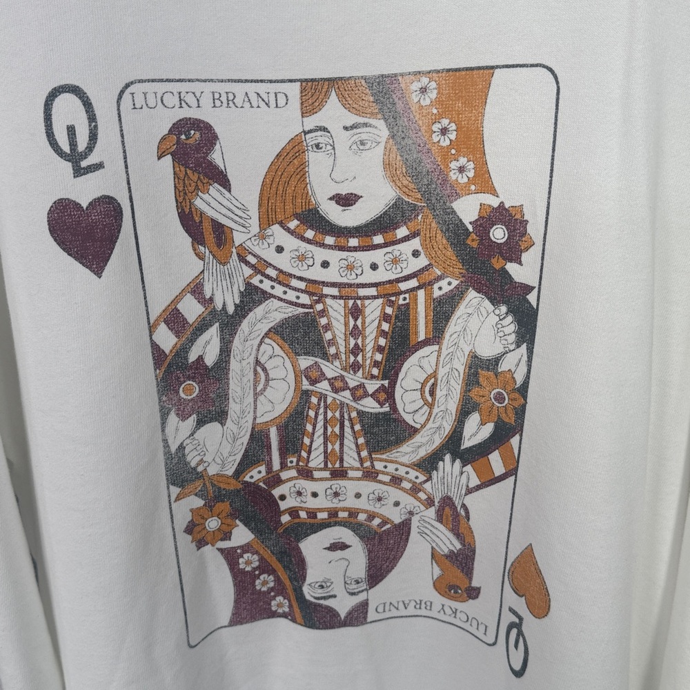 Lucky Brand Queen of Hearts crewneck sweatshirt Like New - Picture 5 of 7